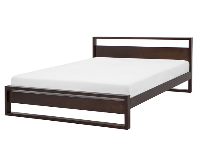 Beliani Cama com estrado Pinho GIULIA 165x213 Castanho