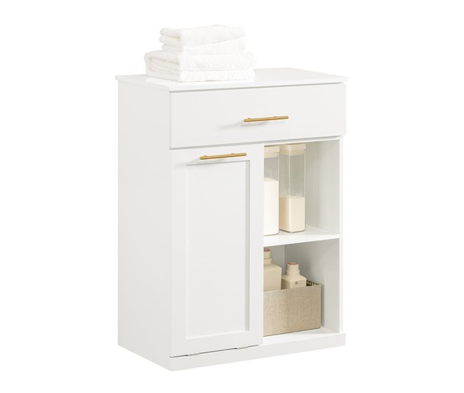 Armário de casa de banho BZR66-W SoBuy Branco