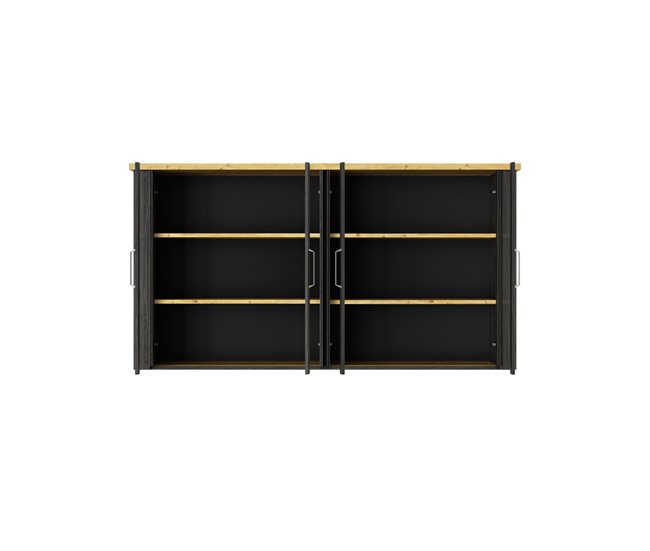 Vitrine SEQUOIA em carvalho e preto Preto