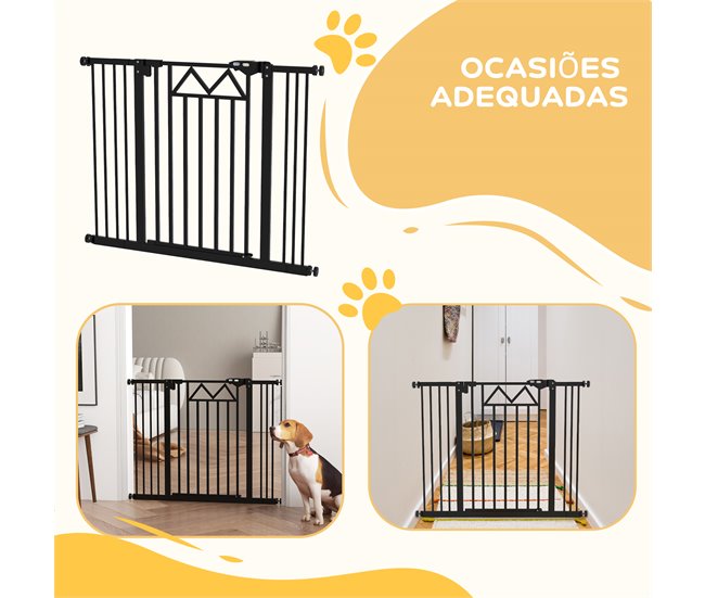 Barreira de Segurança Aço, PA PawHut Preto