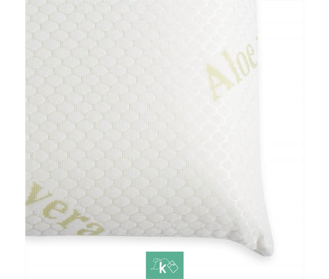 Almofada viscoelástica com capa de Aloé Vera Branco Veta