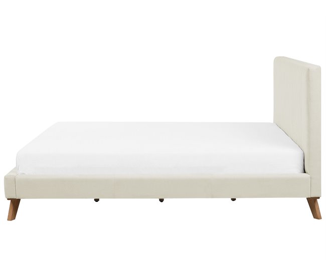 Beliani Cama com estrado Chenille TALENCE 198x218 Bege