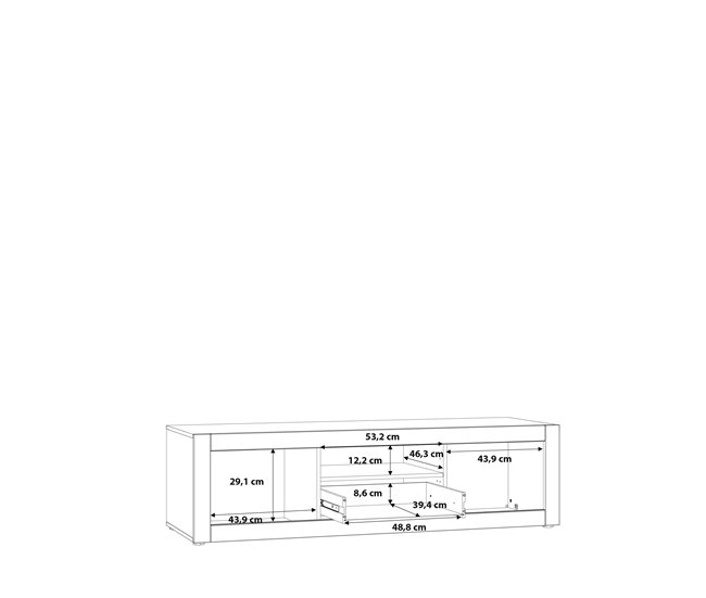 Móvel de TV branco LIVING 157,70 cm Branco Brillo