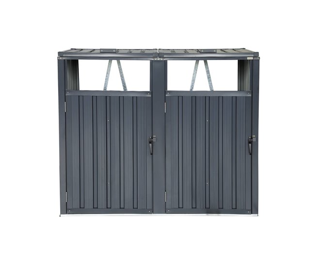 Abrigo para caixote do lixo em aço galvanizado 146 Cinza