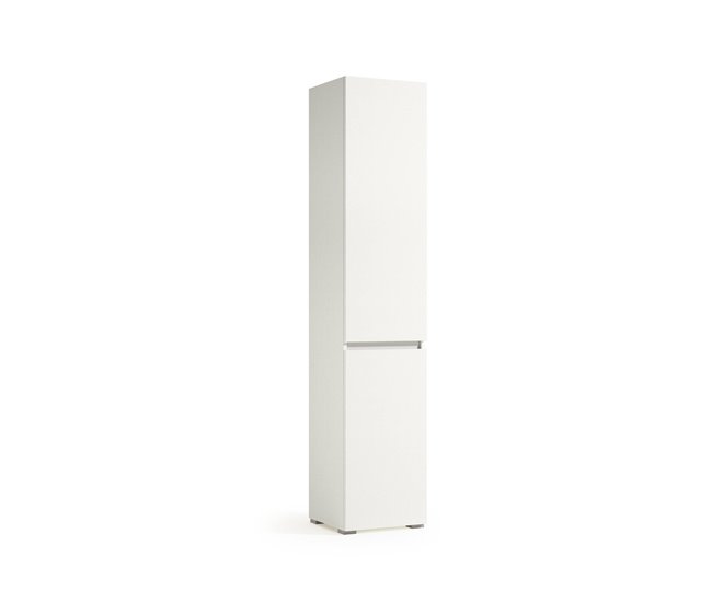 Armário multiuso com 2 portas com efeito madeira 45 Branco