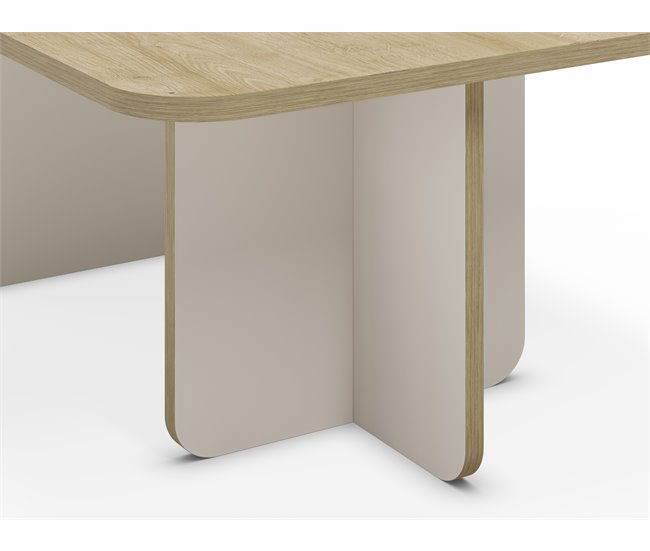 Mesa de centro retangular HILLARY Creme