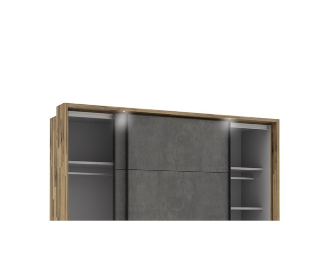 Roupeiro RICCIANO portas deslizantes 230x215cm carvalho Carvalho