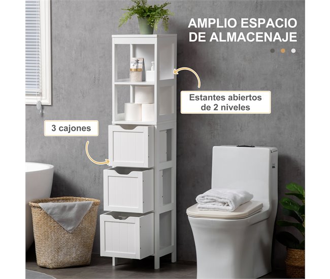 Armário Auxiliar Casa de Banho MDF HOMCOM, casa - casa de banho Branco