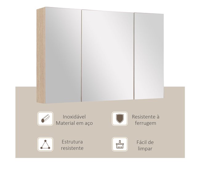 Armário Casa de Banho Melamina de Madeira kleankin Castanho