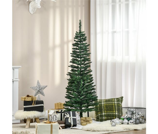 Árvore de Natal Metal, PVC, Plástico HOMCOM, casa - natal Verde