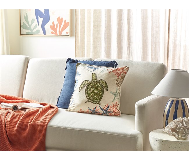 Beliani Almofada decorativa ALGAE Bege