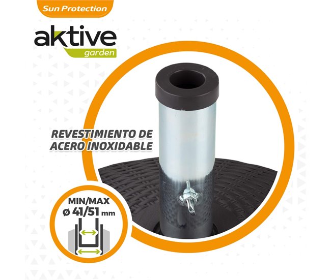 Base para guarda-sol circular Aktive antracite 41-51 mm Cinza