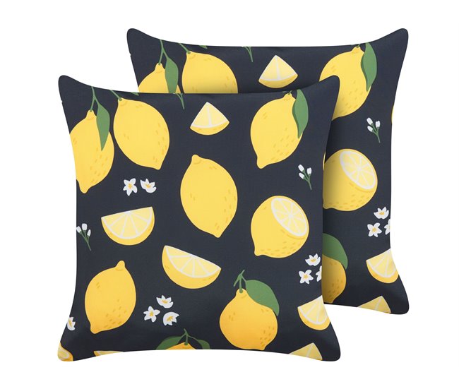 Beliani Almofada decorativa ORCHID Preto