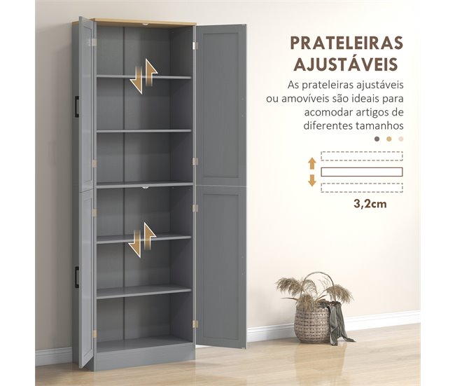 Armário de Cozinha 40 HOMCOM, casa - cozinha Cinza