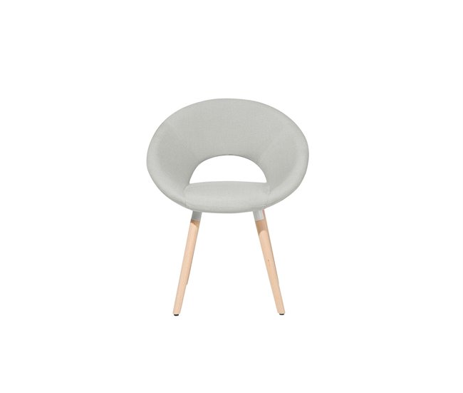 Beliani Silla de comedor ROSLYN Cinza Claro