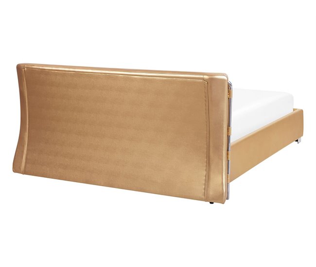 Beliani Cama de água Pele PARIS 175x228 Dourado