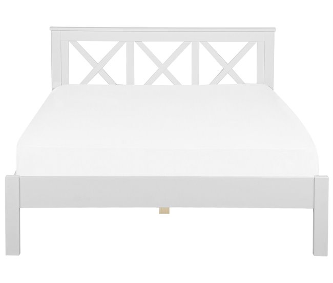 Beliani Cama Pinho TANNAY 189x208 Branco
