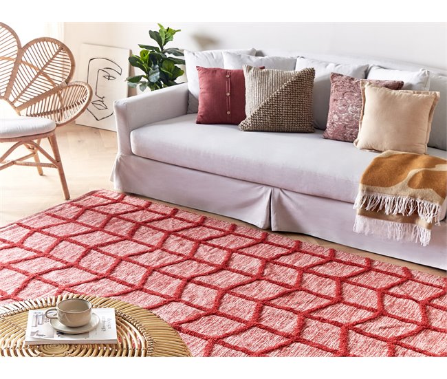 Beliani Pelos curtos SIVAS 140x200 Vermelho