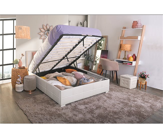 Cama CUORE 135/140x190 cm cor branco Branco
