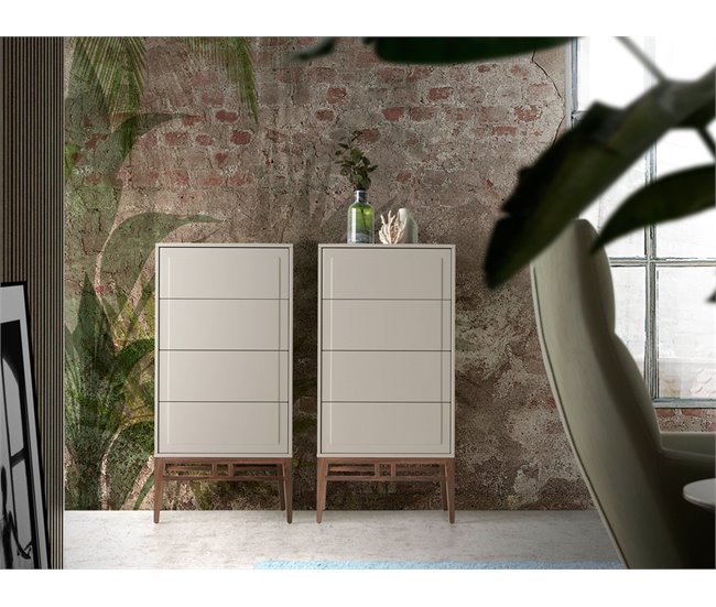 ANGEL CERDA Chiffonier cinzento e nogueira Nogal