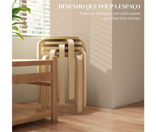 Bancos de Madeira Melamina de Madeira HOMCOM, casa - cadeiras Castanho