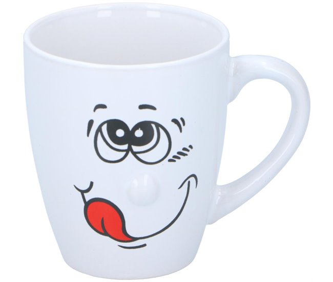 Caneca SONRISAS sortido 300ml material de grés Branco