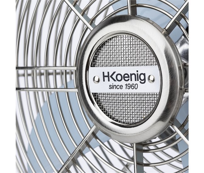 Ventoinha de mesa em metal com design retro JOE50 H.Koenig Azul