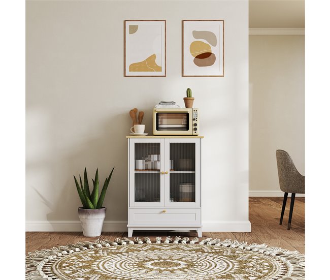 Aparador MDF e Melamina de Madeira HOMCOM Branco