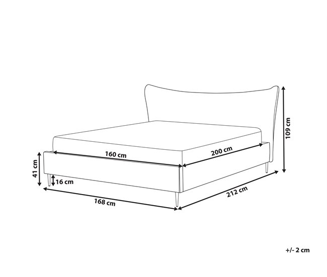 Beliani Cama com estrado Veludo CHALEIX 168x212 Cinza Escuro
