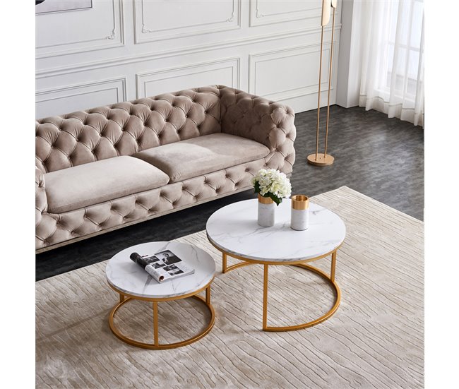 Mesa de centro, mesa de sala, mesa de sofá. 80x60 Branco