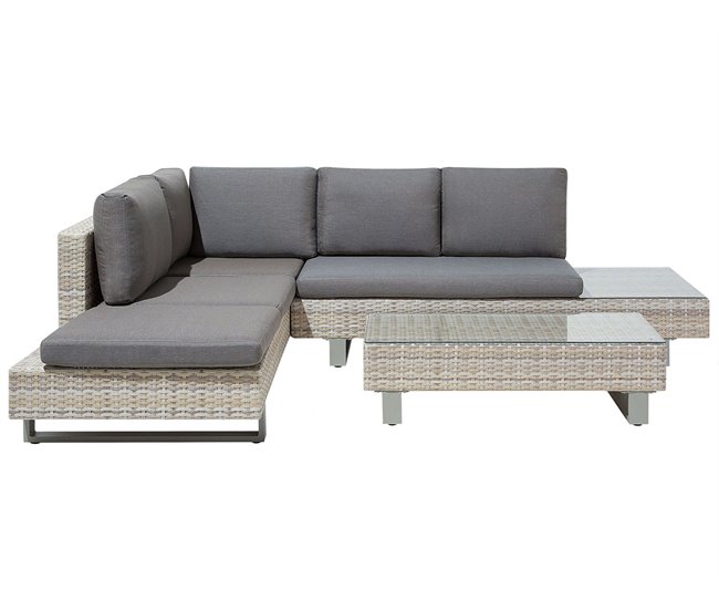 Beliani Conjunto lounge LANCIANO Cinza