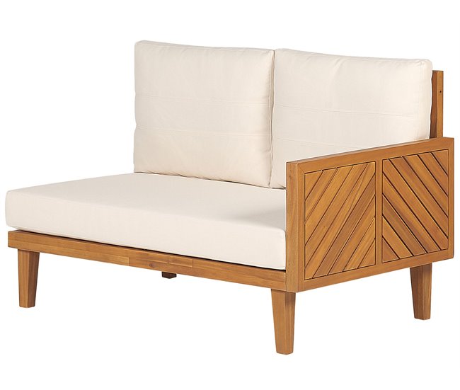 Beliani Conjunto lounge Madeira de acácia BARATTI Bege