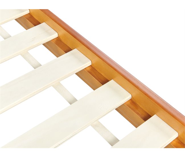 Beliani Cama com estrado Pinho BARRET 176x209 Castanho