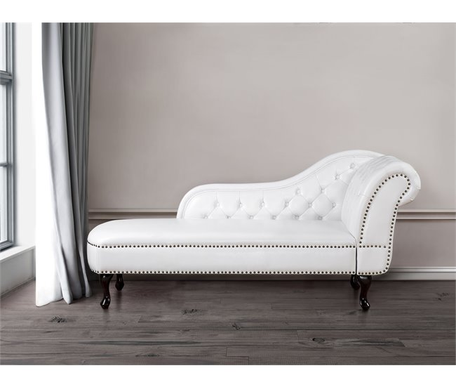 Beliani Chaise longue versão à direita Pele sintética NIMES Branco