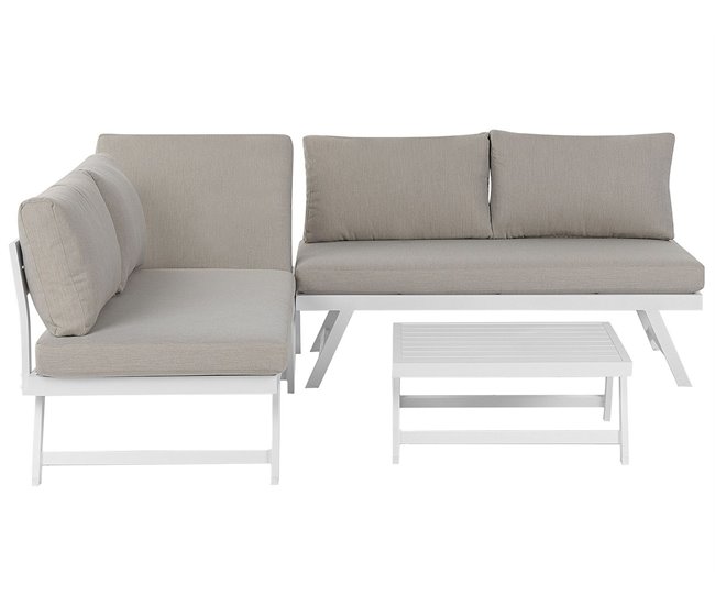 Beliani Conjunto lounge COCCORINO Cinza Escuro
