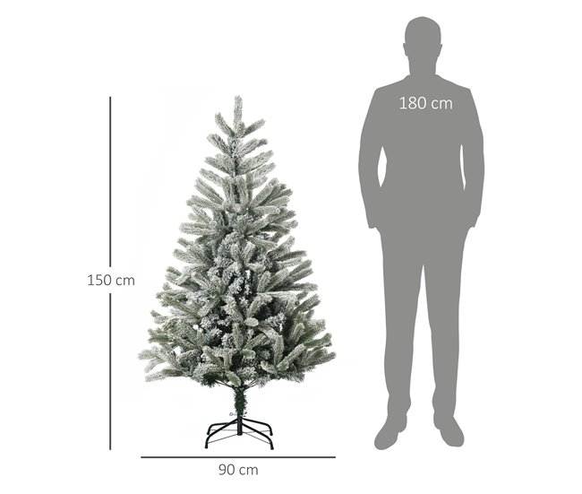 Árvore de Natal PVC, PE, Metal HOMCOM, casa - natal Multicor