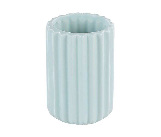 Beliani Conjunto de accesorios de baño GORBEA Azul Claro