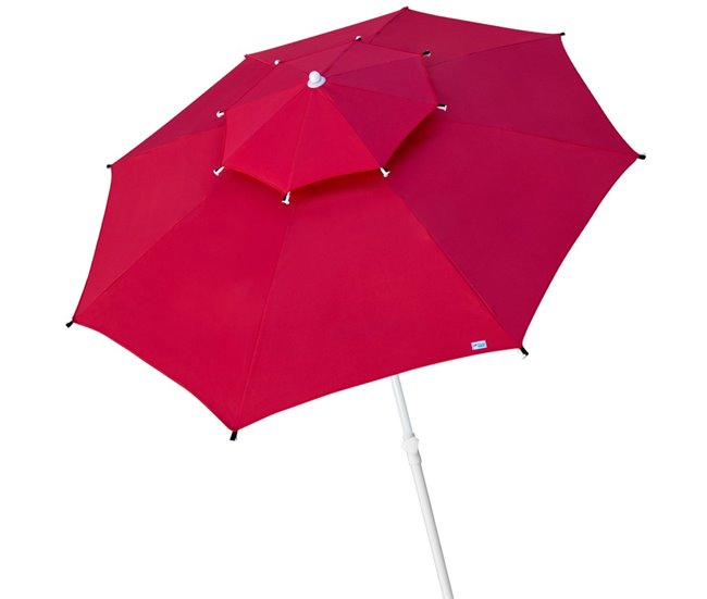 Guarda-sol octogonal de com teto duplo e proteção UV35 + Aktive Beach Vermelho