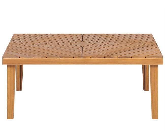 Beliani Conjunto lounge Madeira de acácia BARATTI Bege