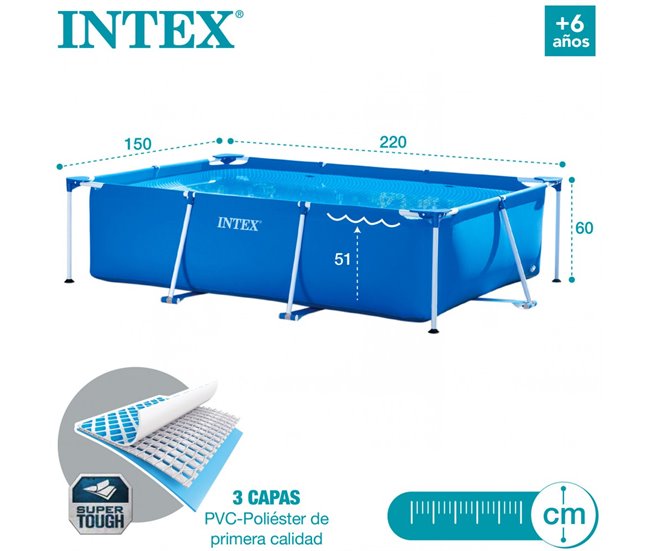 Piscina desmontável Intex estrutura pequena 220x150x60 cm - 1.662 l Azul