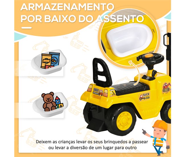 Carro Andador Empilhadeira PP e ABS HOMCOM Amarelo