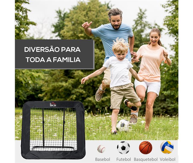 Rede de Rebote Aço, PE e Tecido Oxford HOMCOM Preto