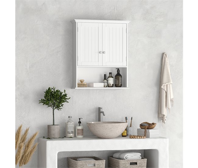 Armário Casa de Banho de Parede MDF kleankin Branco