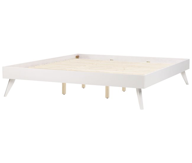 Beliani Cama com estrado MDF BERRIC 187x202 Branco