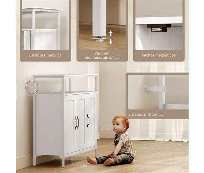 Aparador Melamina de Madeira e MDF HOMCOM Branco