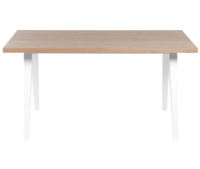 Beliani Mesa de jantar LENISTER 90x150 Branco