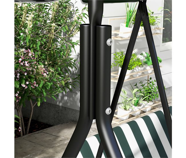 Baloiço de Jardim Tecido de poliéster e aço Outsunny Verde