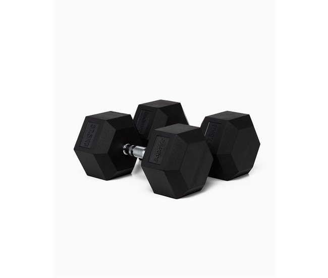 Halteres Hexagonais 37,5Kg (Par) - BOOMFIT Preto
