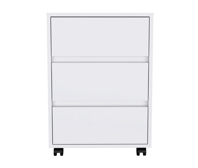 Armário de arquivo em melamina Artemide, com gavetas em calha metálica, 65.98 cm X 46.38 cm X 45.28 cm, branco Branco