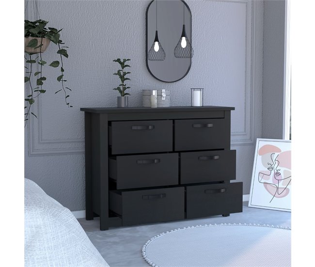 Bolsa de estudos dupla com 6 gavetas Preto